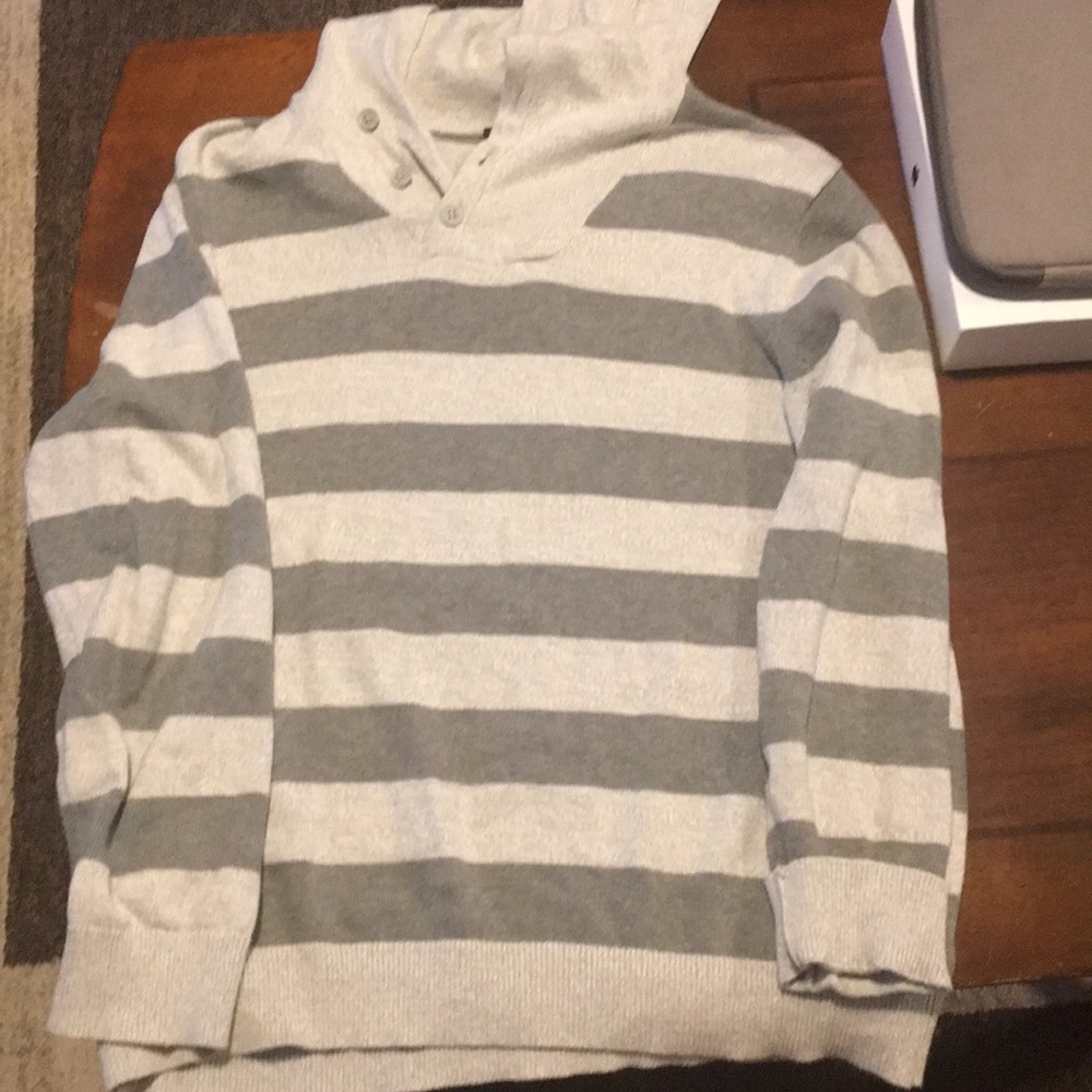 NWOT large Express light dark gray striped hoody
